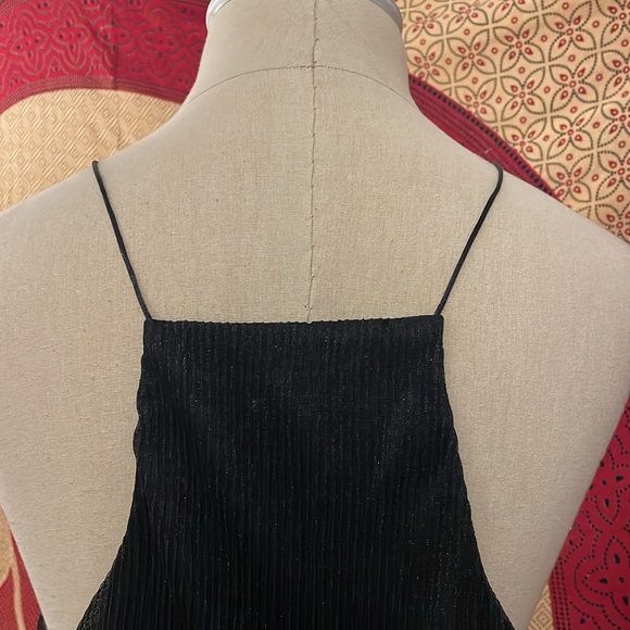 EUC Cotton Candy strappy black shiny party top - Picture 5 of 6